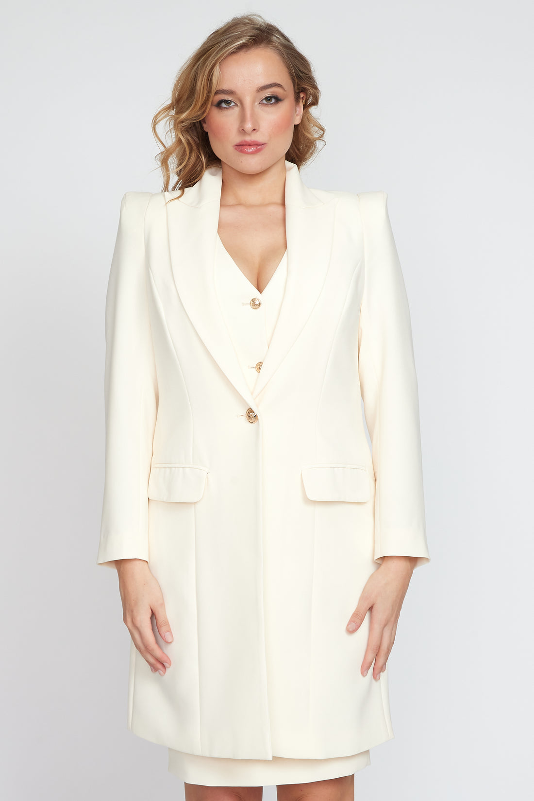 Cream Longline Jacket