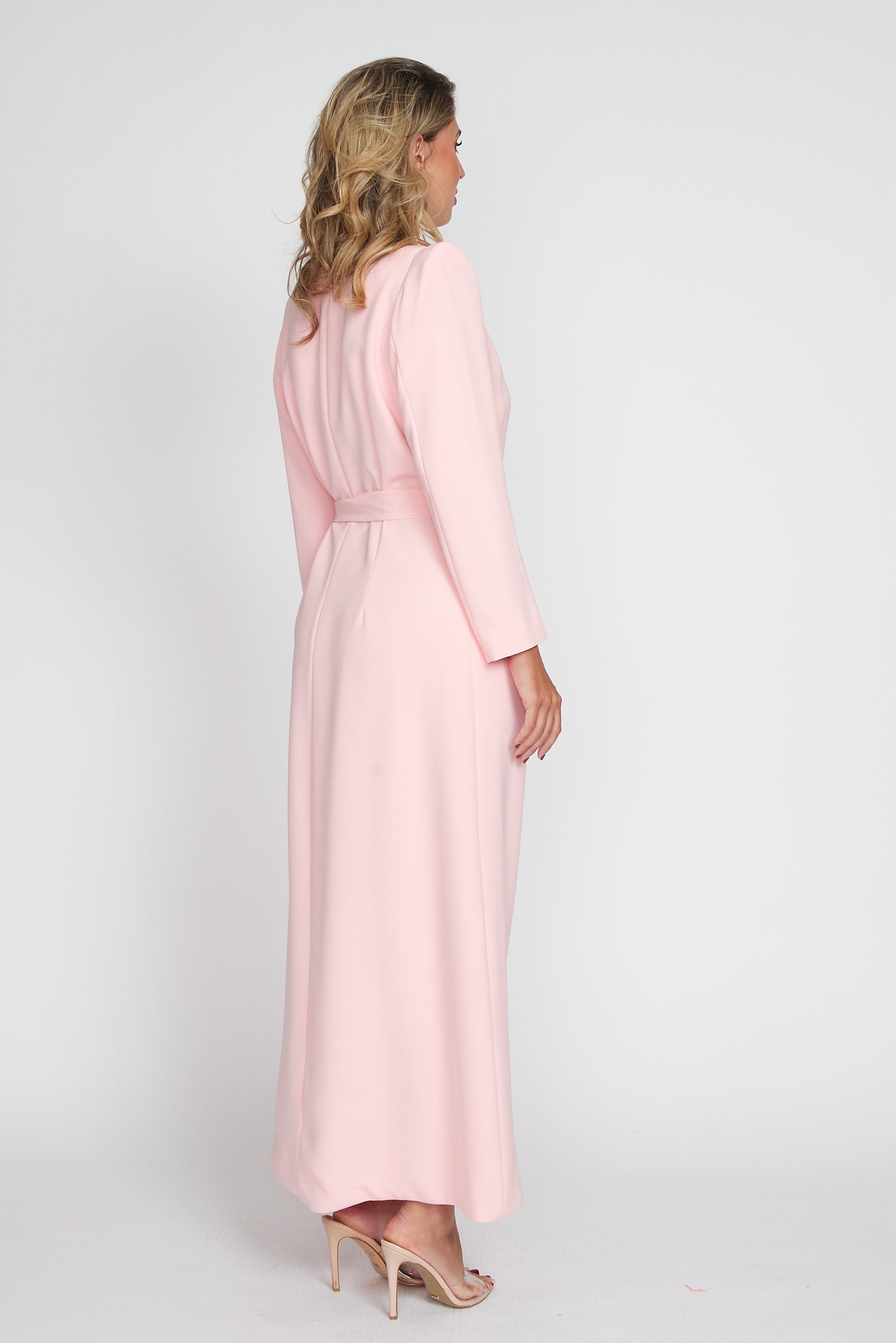 Baby Pink Corporate Wrap Dress