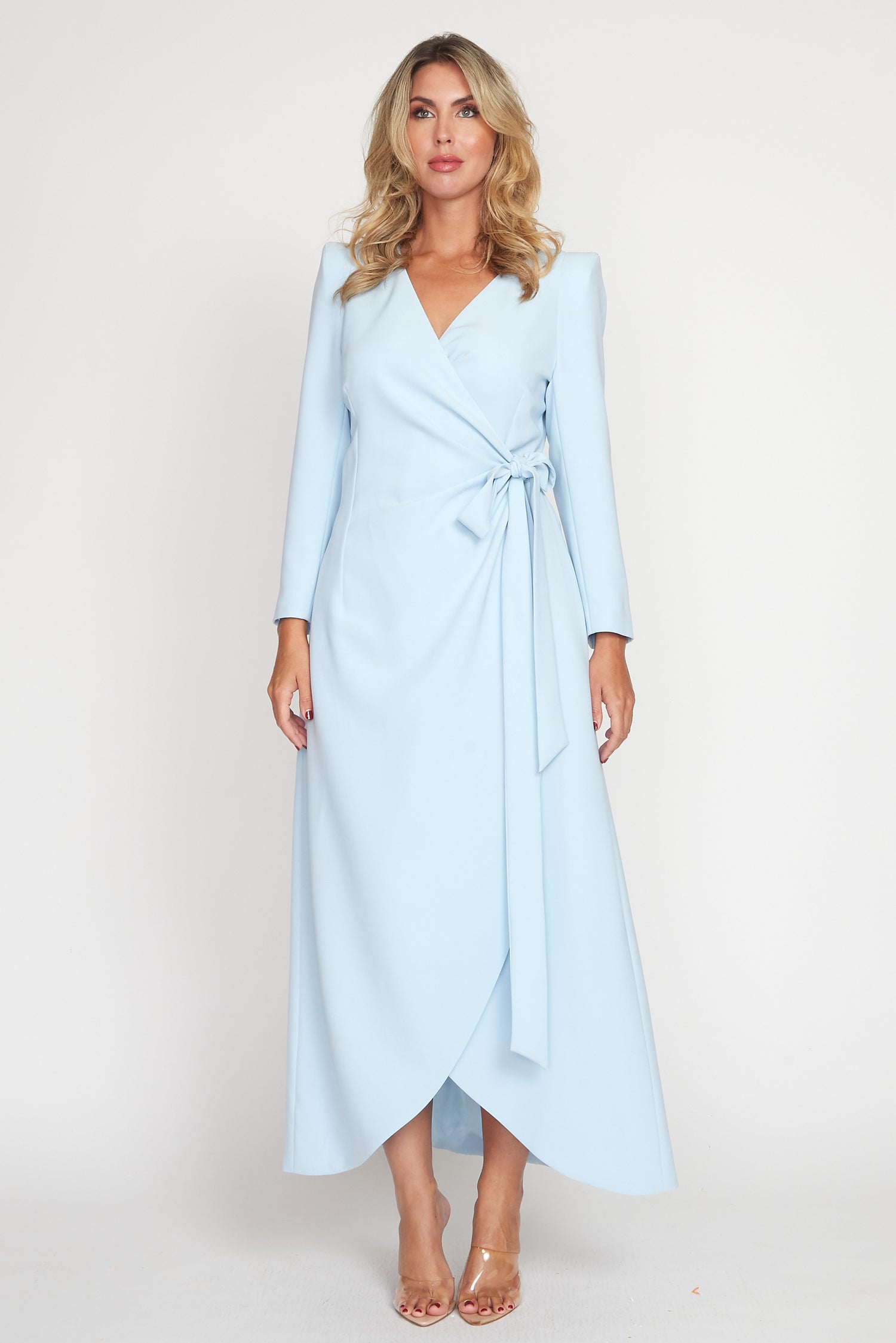 Baby Blue Corporate Wrap Dress