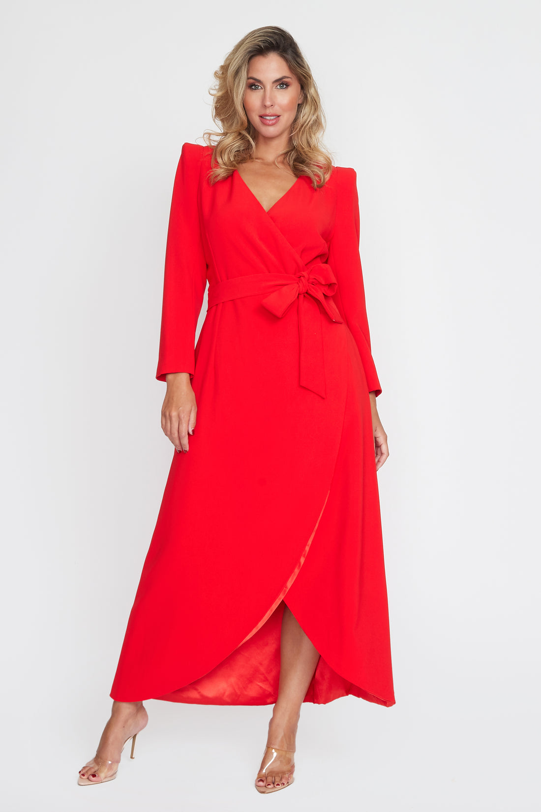 Red Corporate Wrap Dress