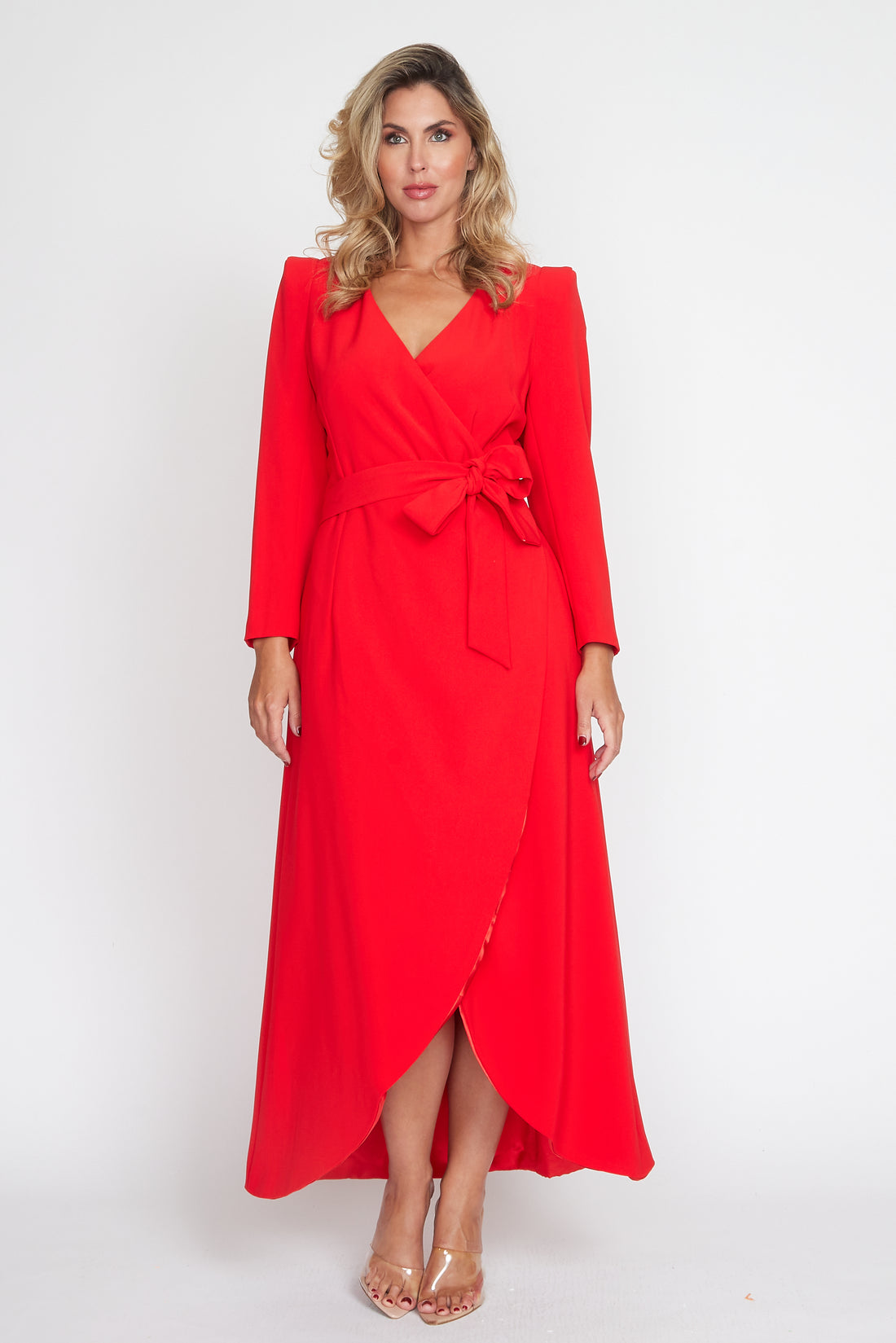 Red Corporate Wrap Dress