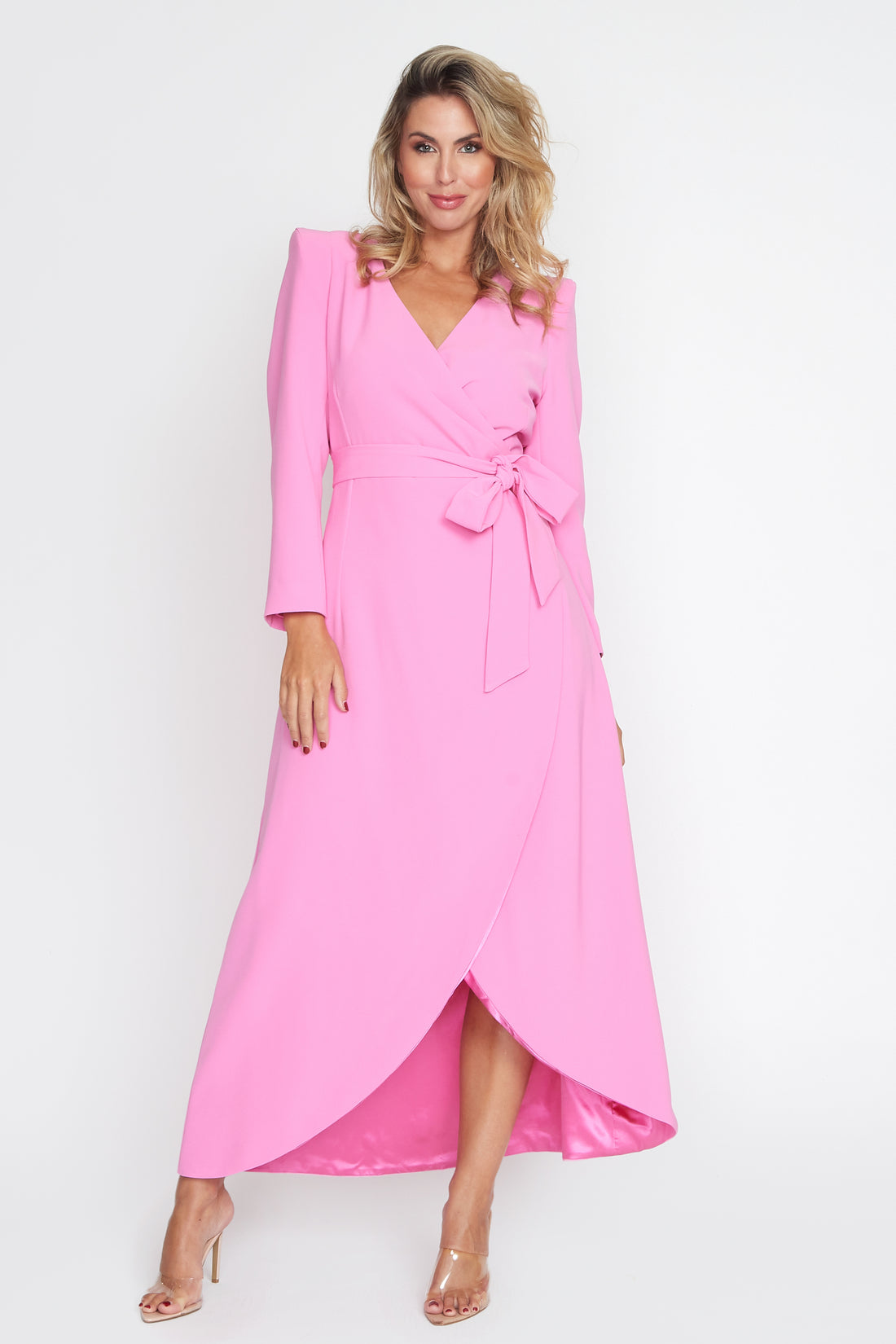 Musk Pink Corporate Wrap Dress