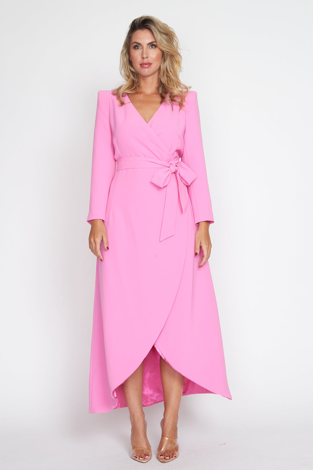 Musk Pink Corporate Wrap Dress