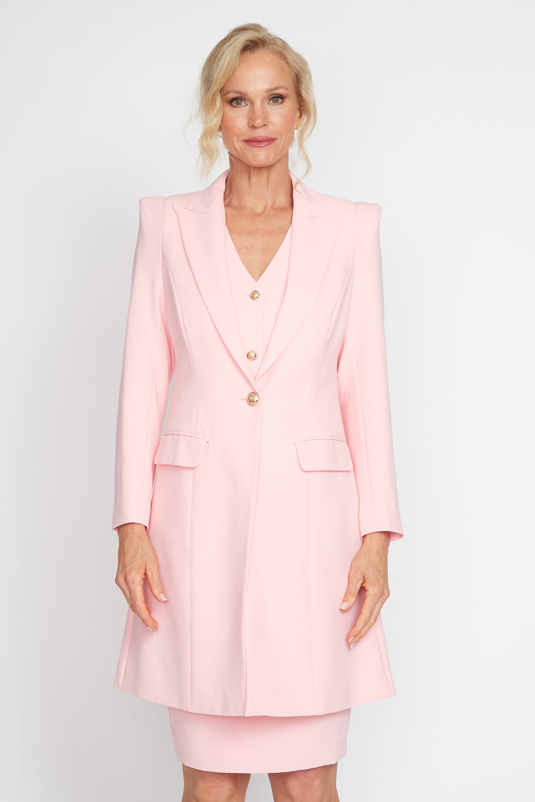 Baby Pink Longline Jacket