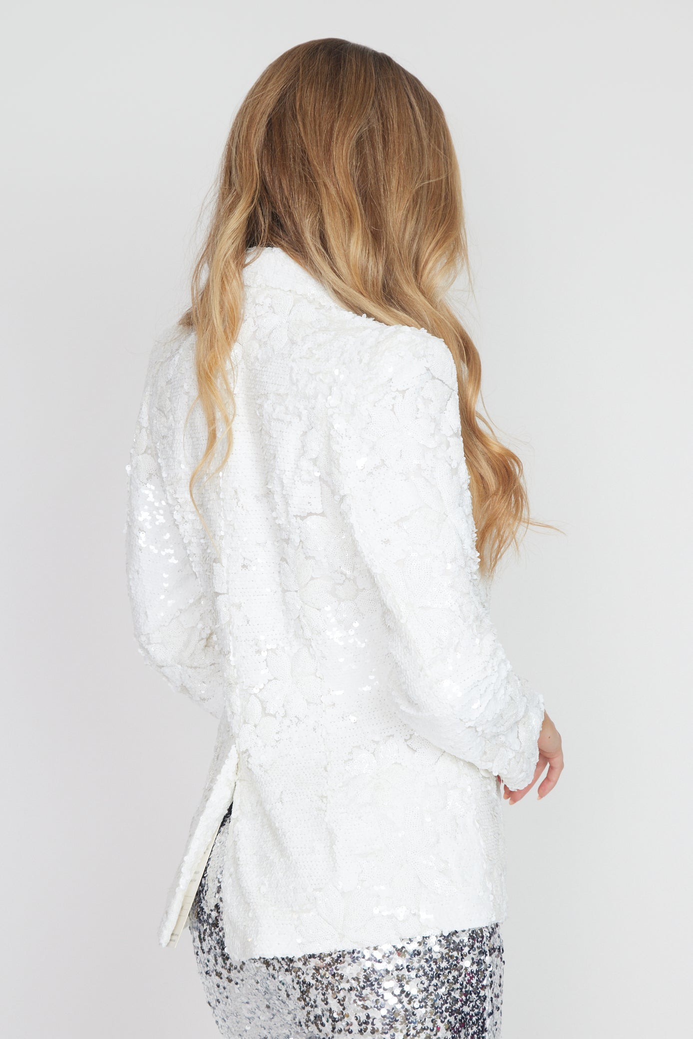 White 3D Sequin Jacket