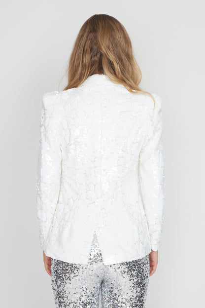 White 3D Sequin Jacket