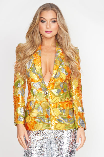 Tangelo and Titanium Sequin Jacket