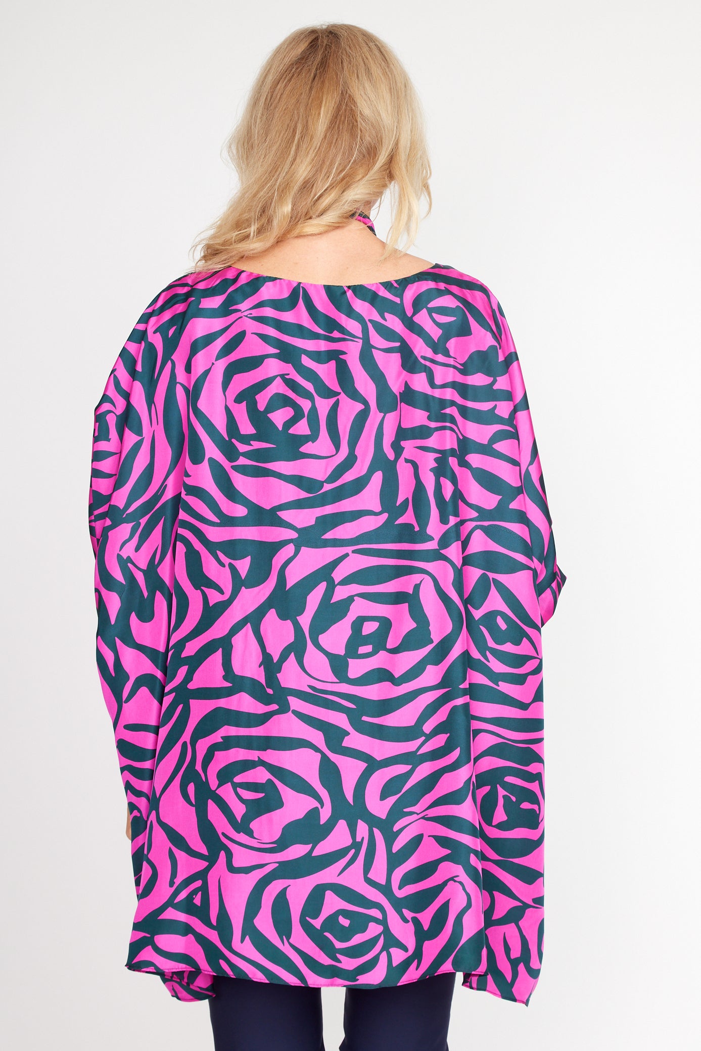 Cerise and Black Zebra Rose Holiday Top