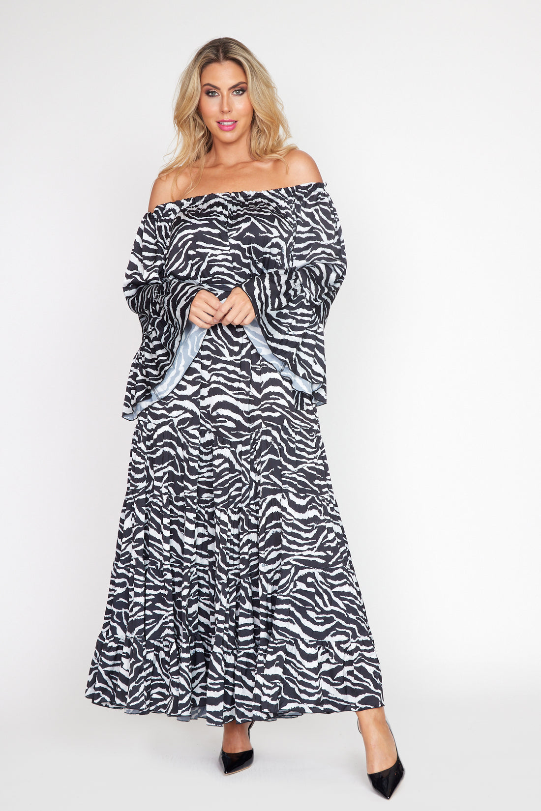 Zebra Rose Gypsy Dress