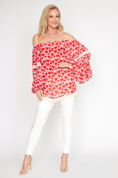 Love Heart Print Sorento Top