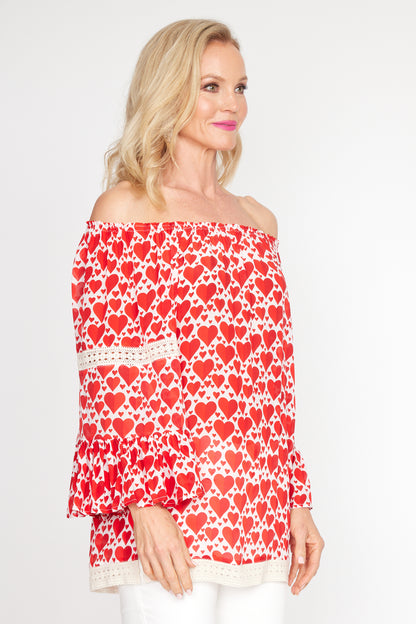 Love Heart Print Sorento Top