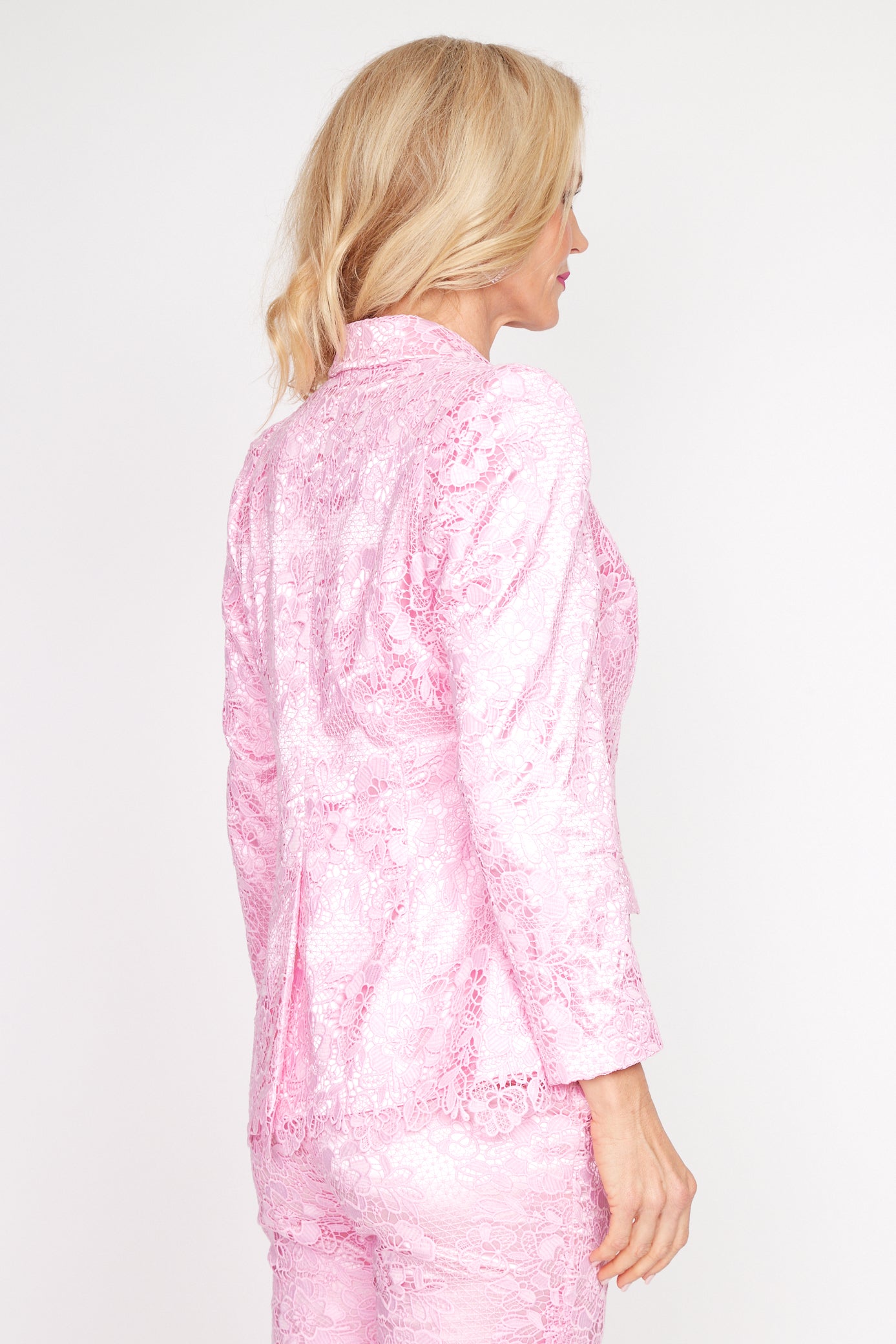 Baby Pink Lace Blazer