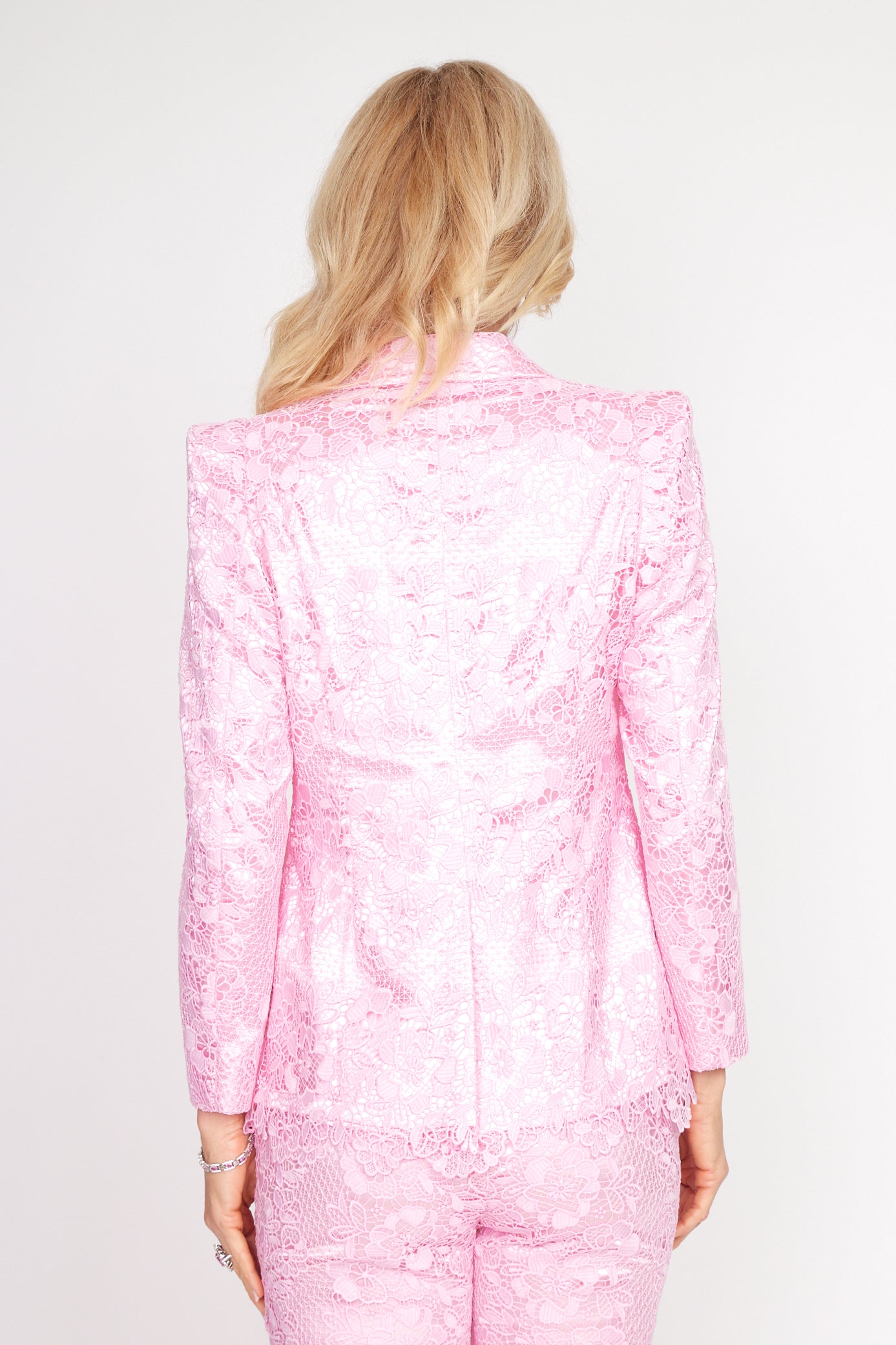 Baby Pink Lace Blazer