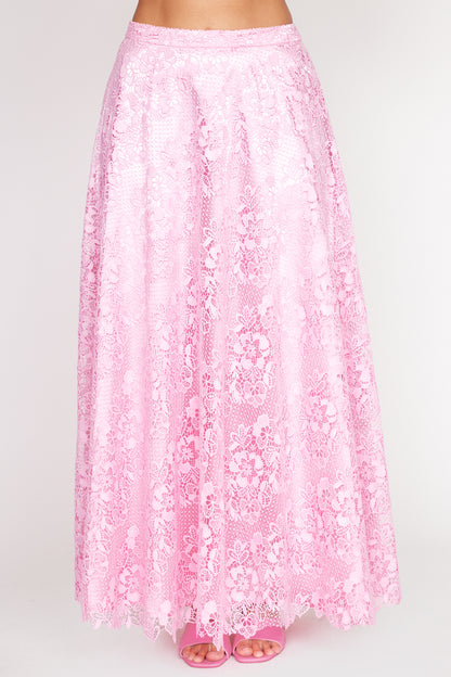 Baby Pink Lace Circle Skirt