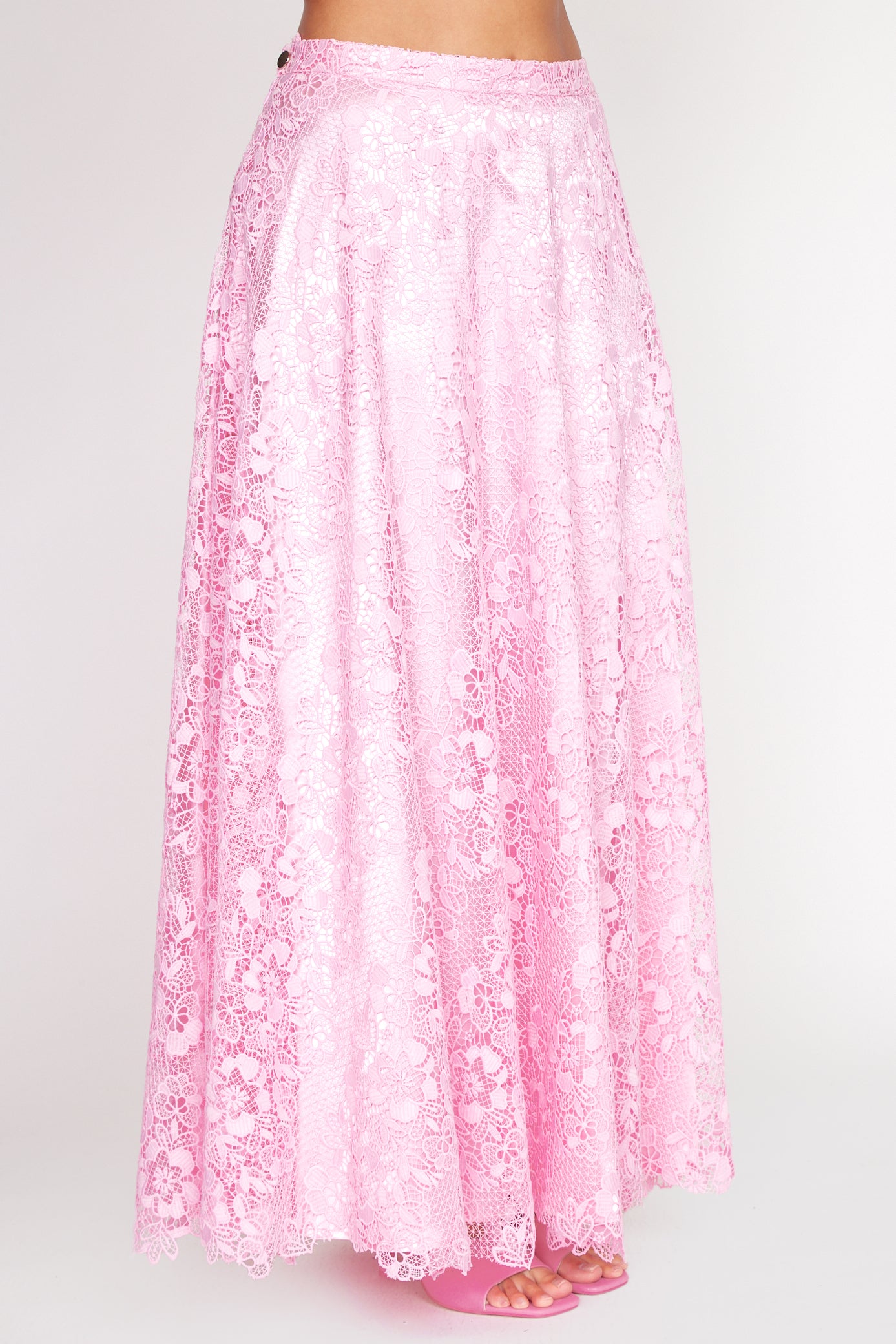 Baby Pink Lace Circle Skirt