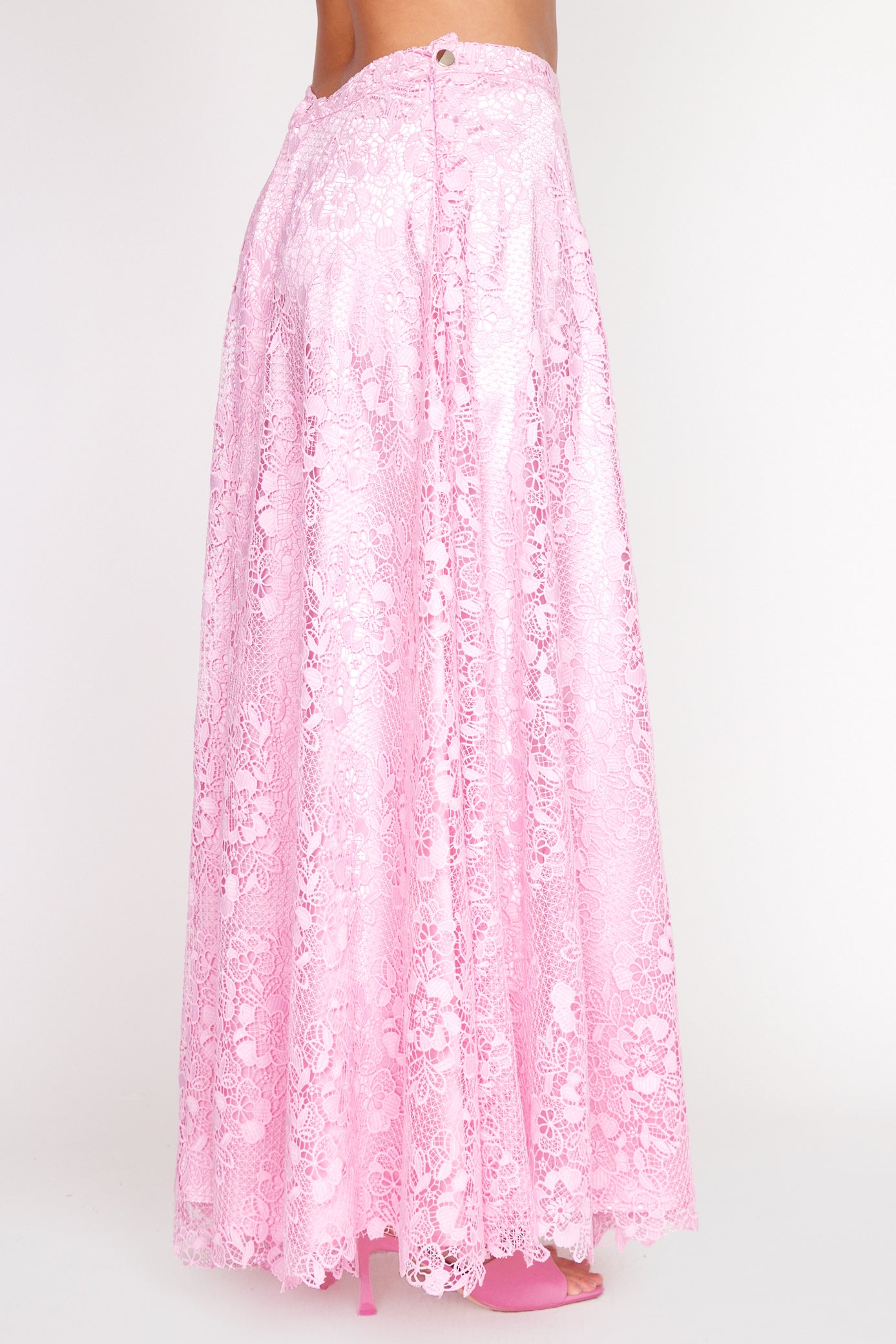 Baby Pink Lace Circle Skirt