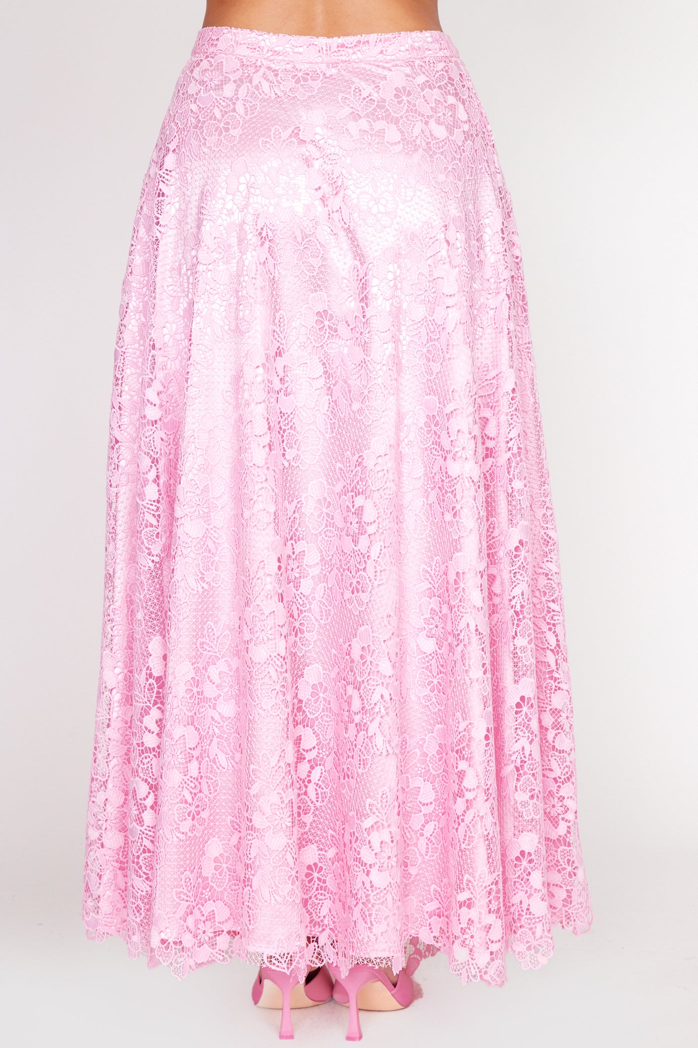 Baby Pink Lace Circle Skirt