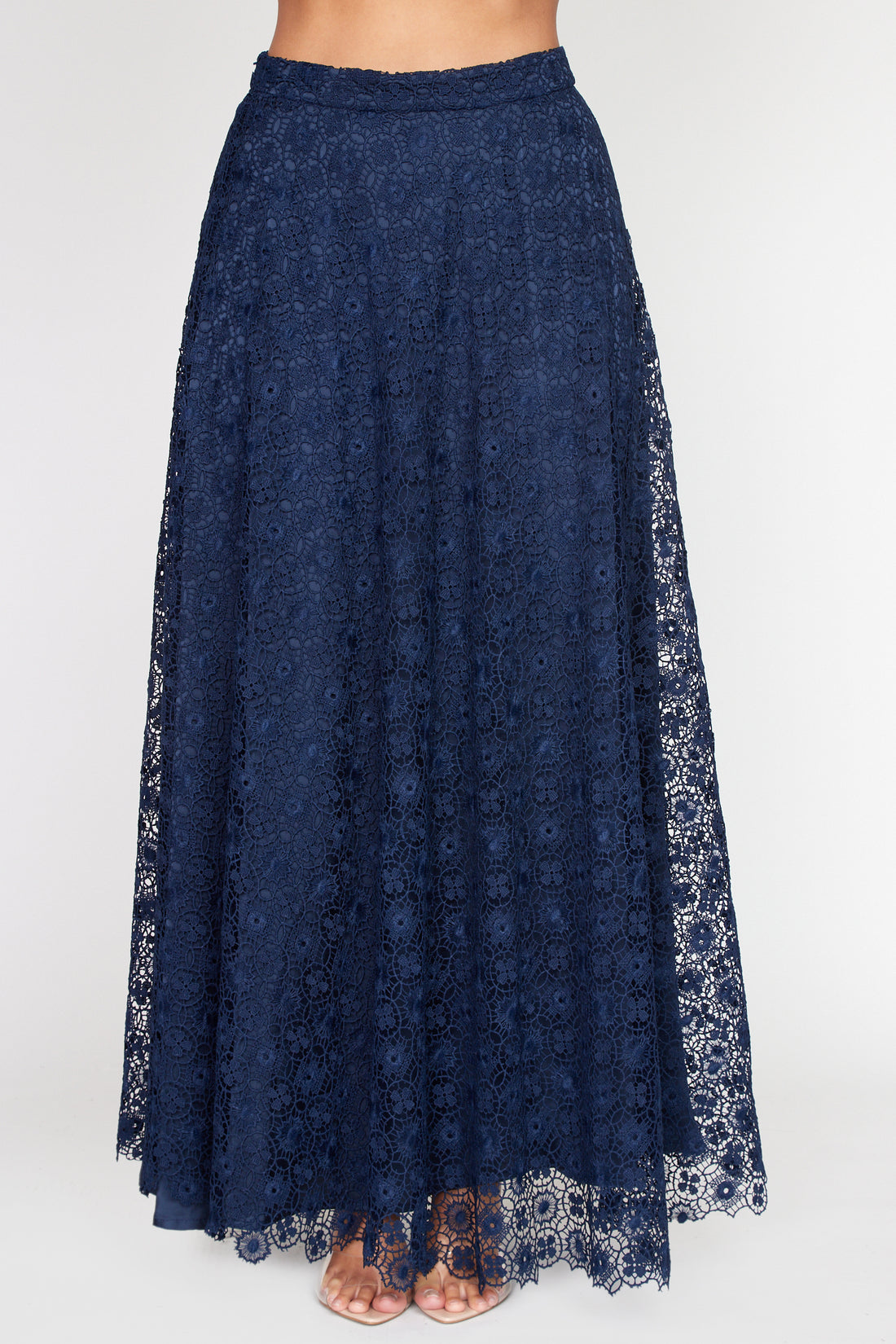 Navy Lace Circle Skirt