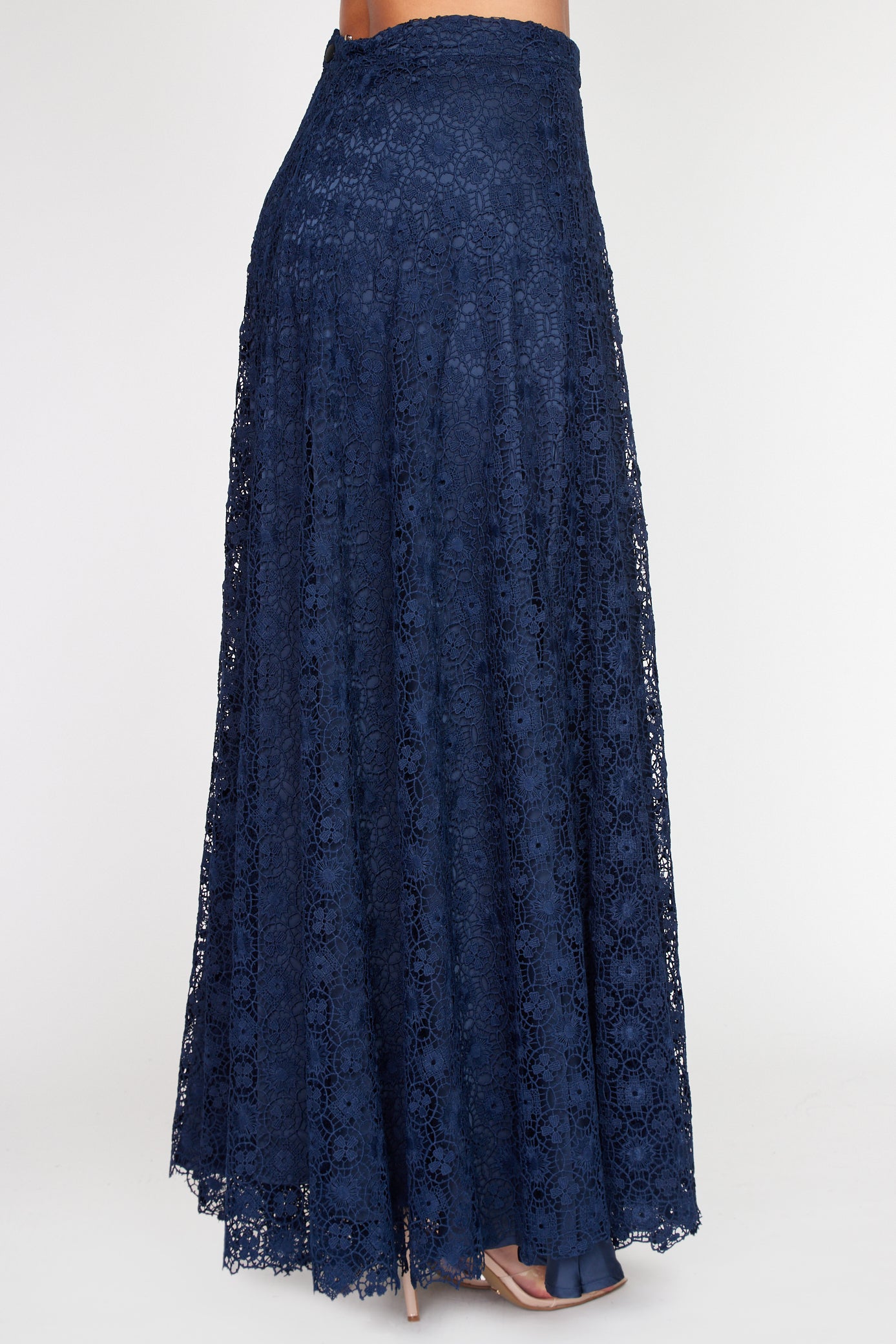 Navy Lace Circle Skirt