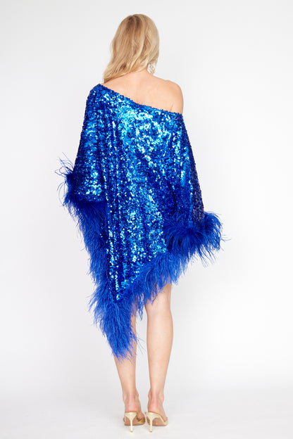 Royale Sequin Angel Wing Poncho