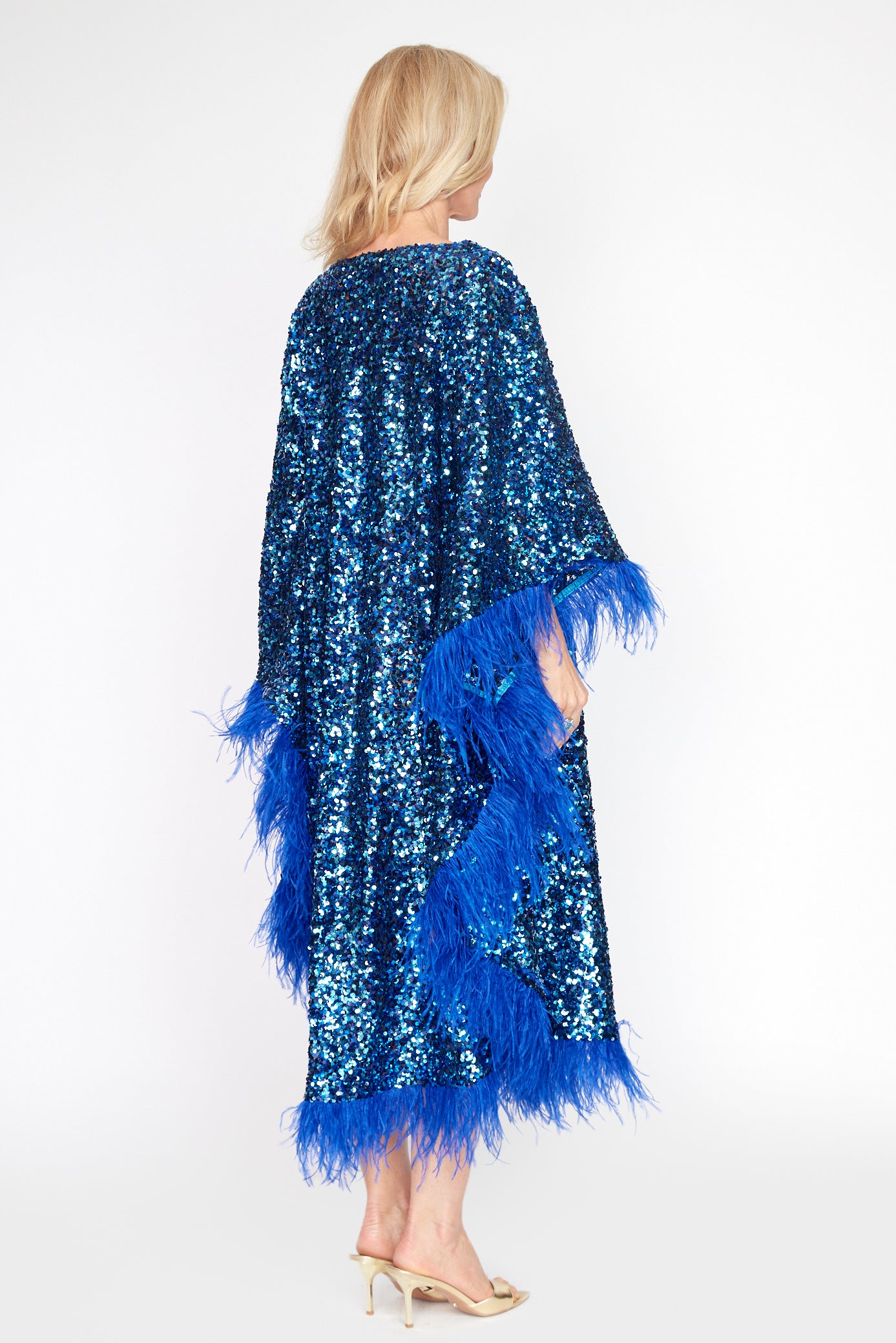 Royale Sequin Feather Kaftan