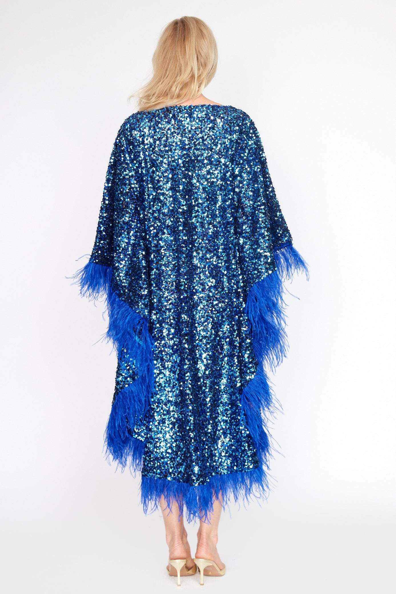 Royale Sequin Feather Kaftan