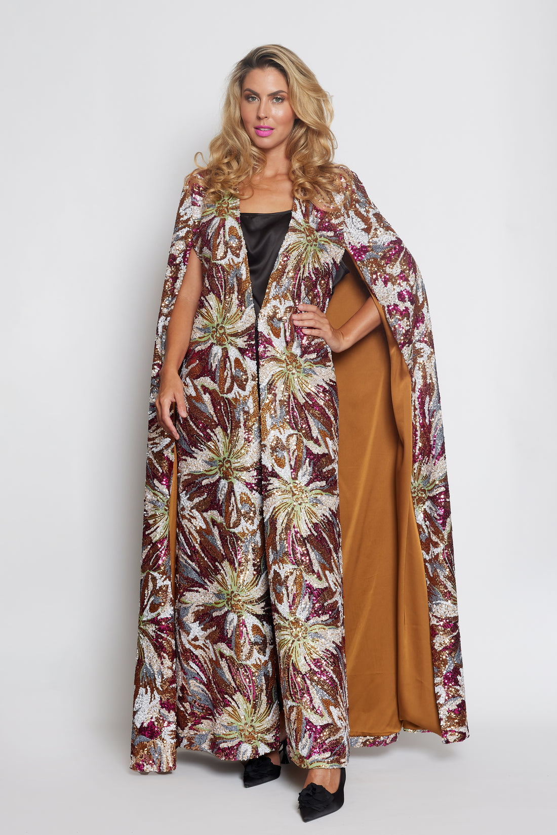 Bronze Starburst Gala Sequin Cape