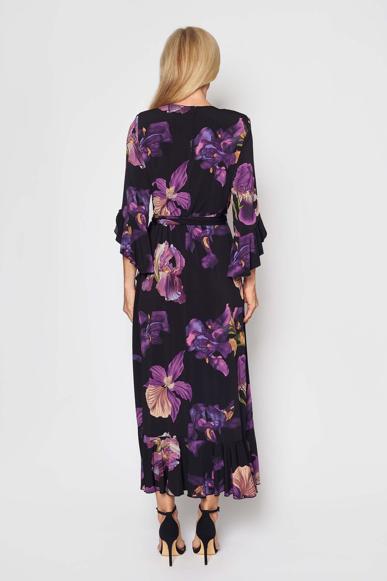 Jersey Wrap Dress (Purple Floral)