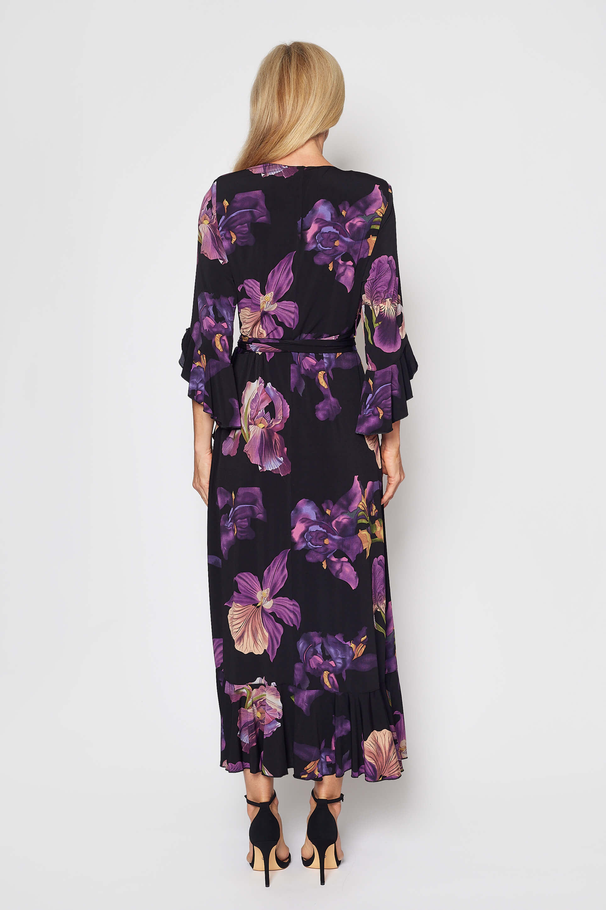 Jersey Wrap Dress (Purple Floral)