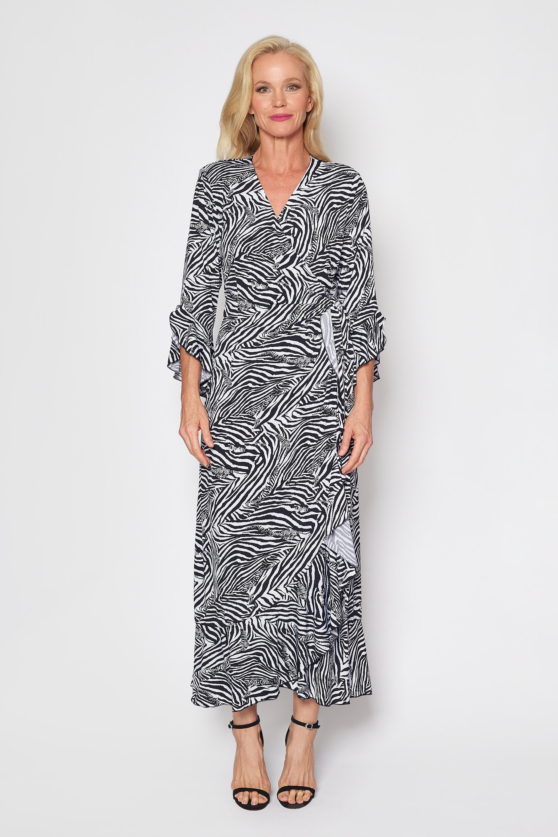 Jersey Wrap Dress (Zebra Print)
