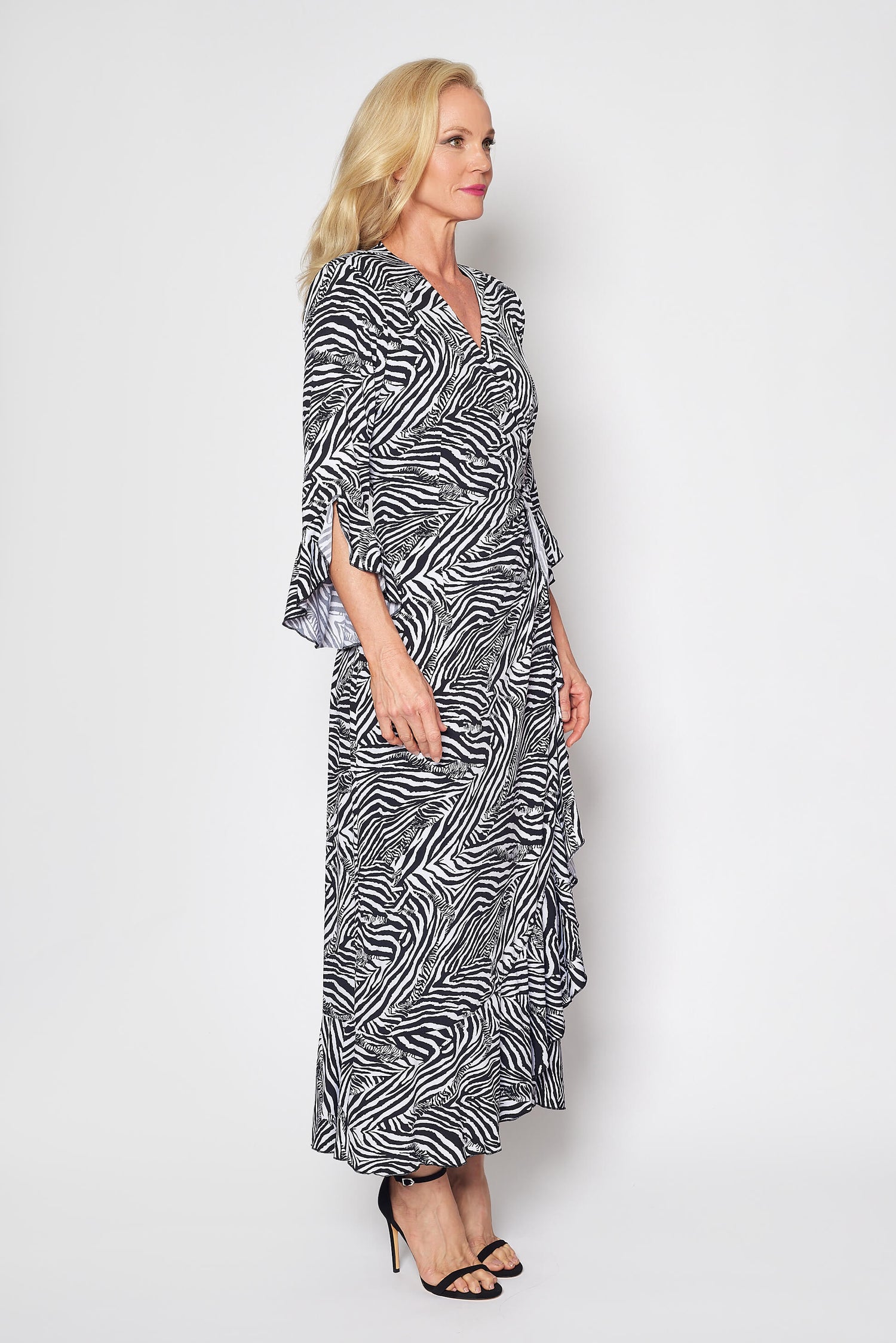 Jersey Wrap Dress (Zebra Print)