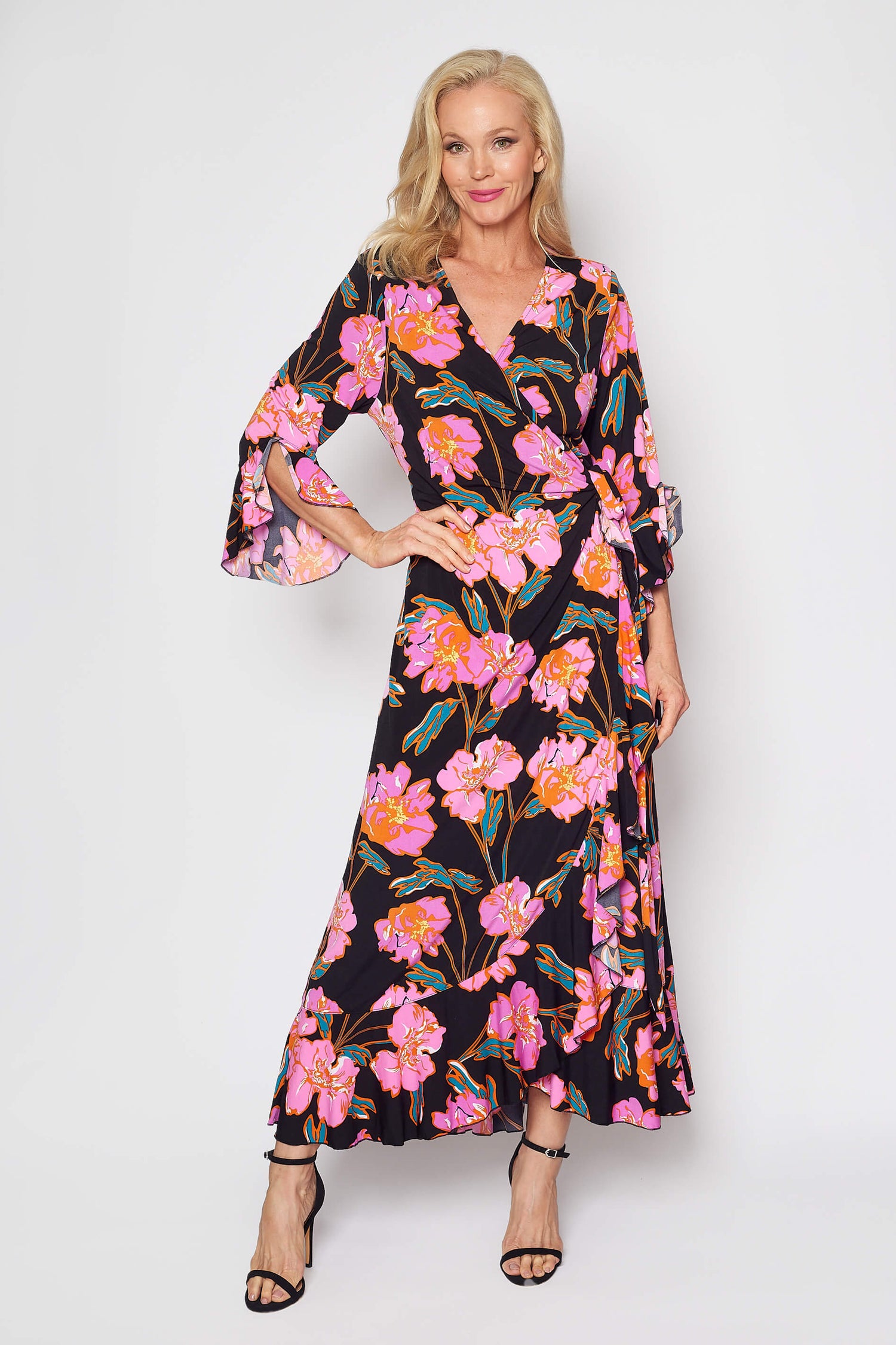 Jersey Wrap Dress (Pink Orchard)