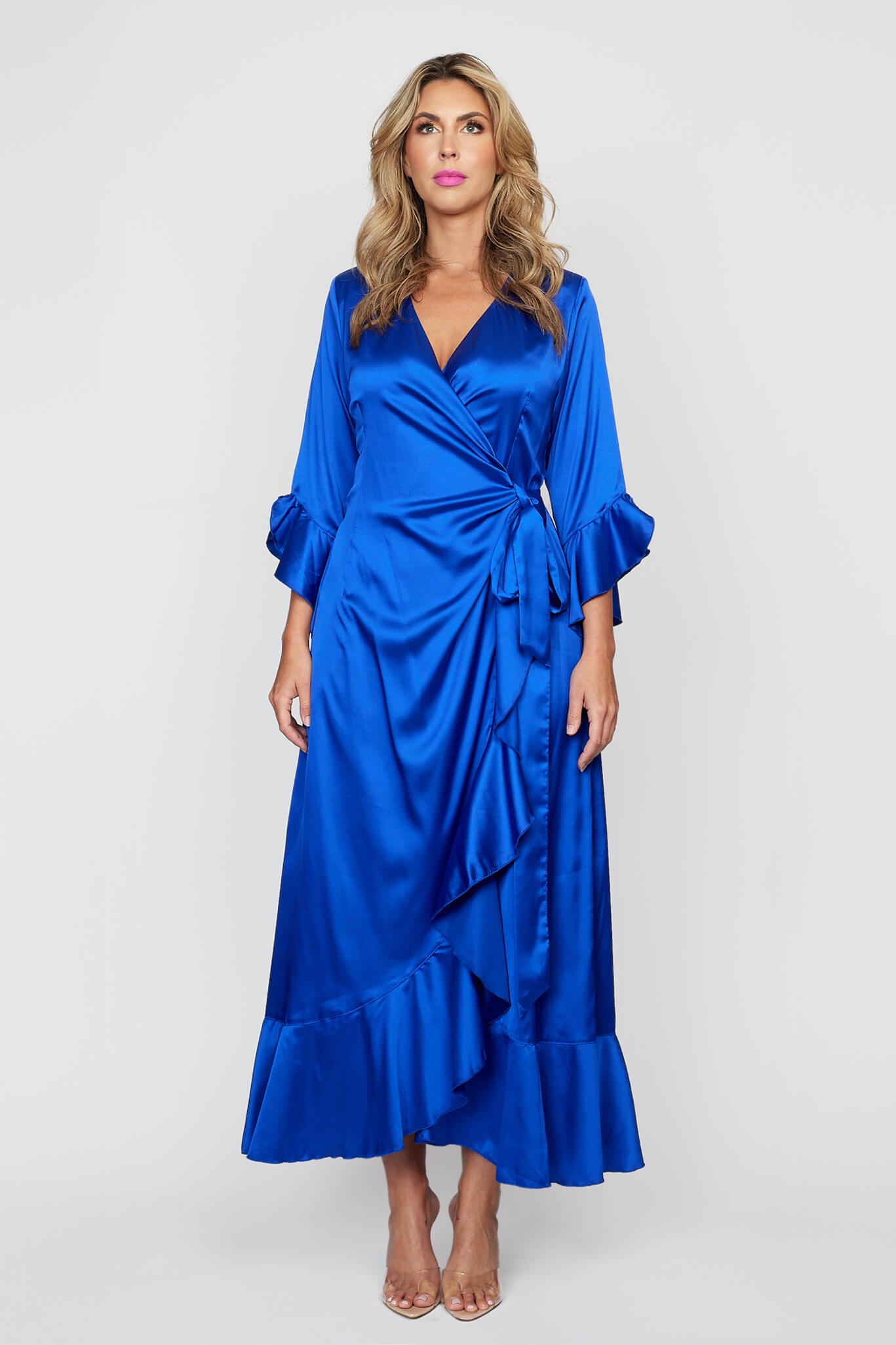 Royale Satin Wrap Dress