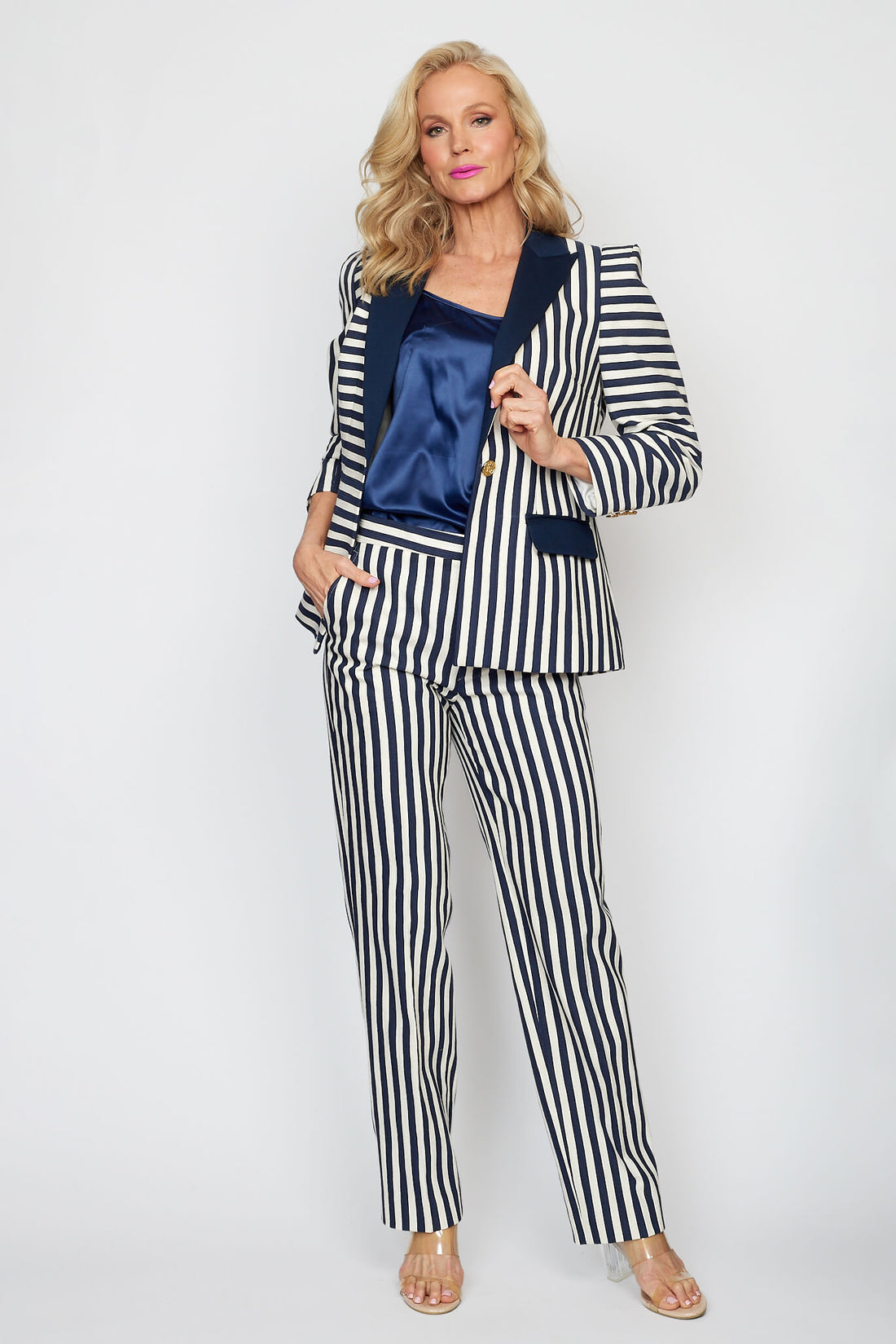 Navy and Cream Stripe Nautical Jacket with Classic Navy and Cream Nautical Pant