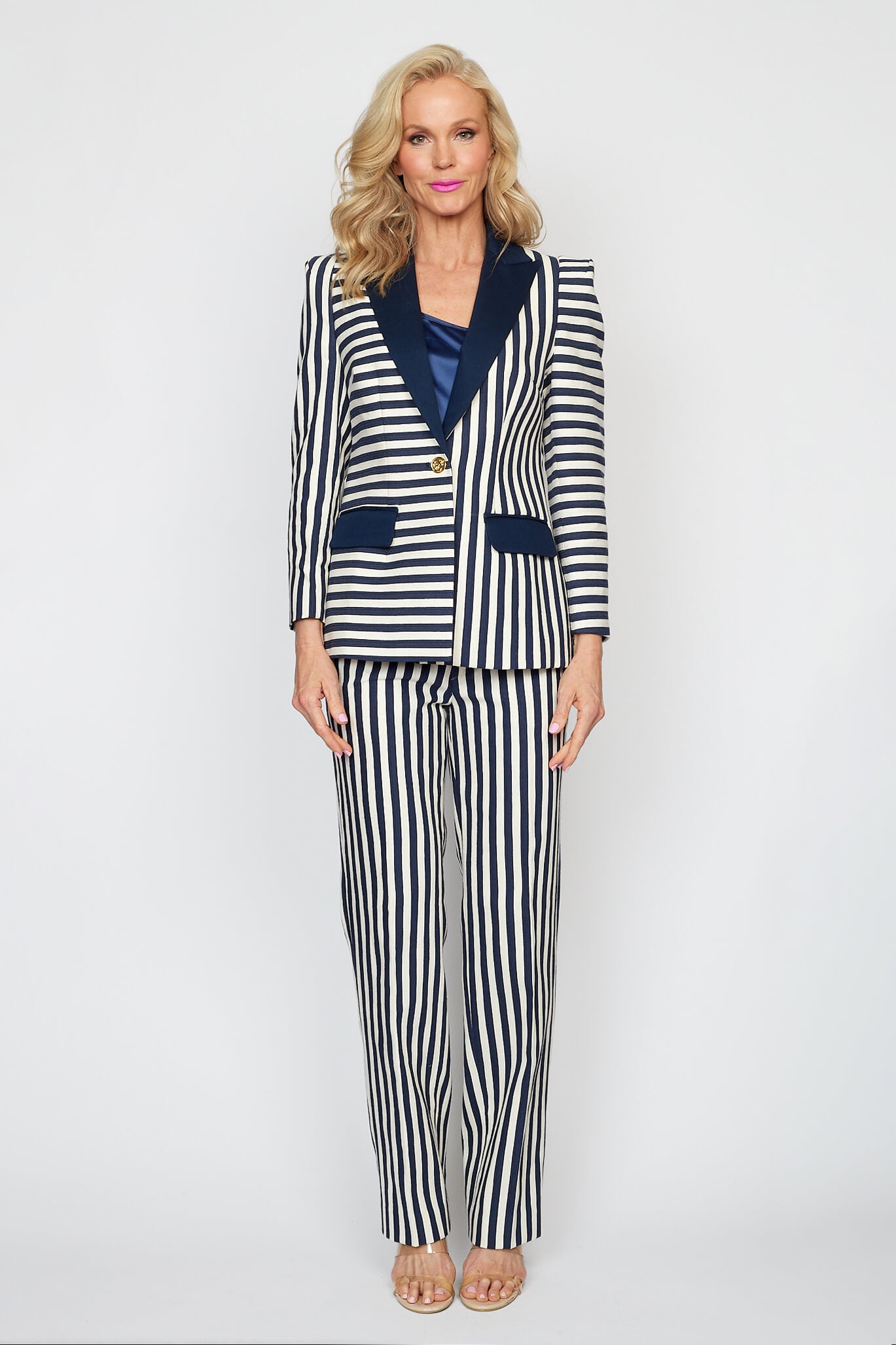 Navy and Cream Stripe Nautical Jacket with Classic Navy and Cream Nautical Pant