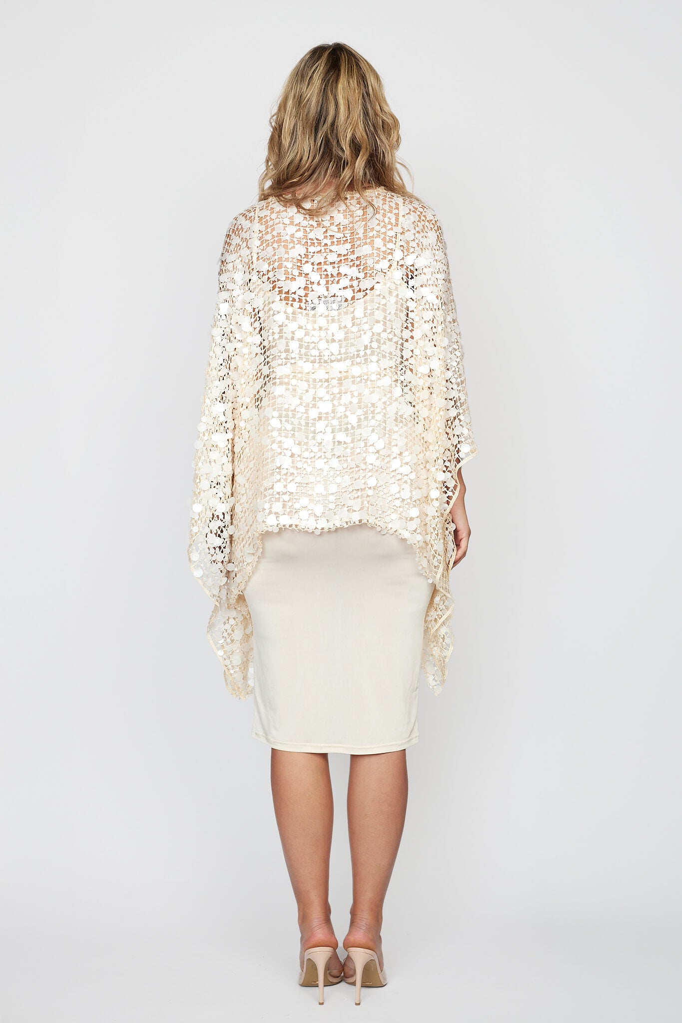 Cream Fish Scale Sequin Resort Top