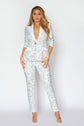 White/Silver Sequin Tux Jacket and Pant