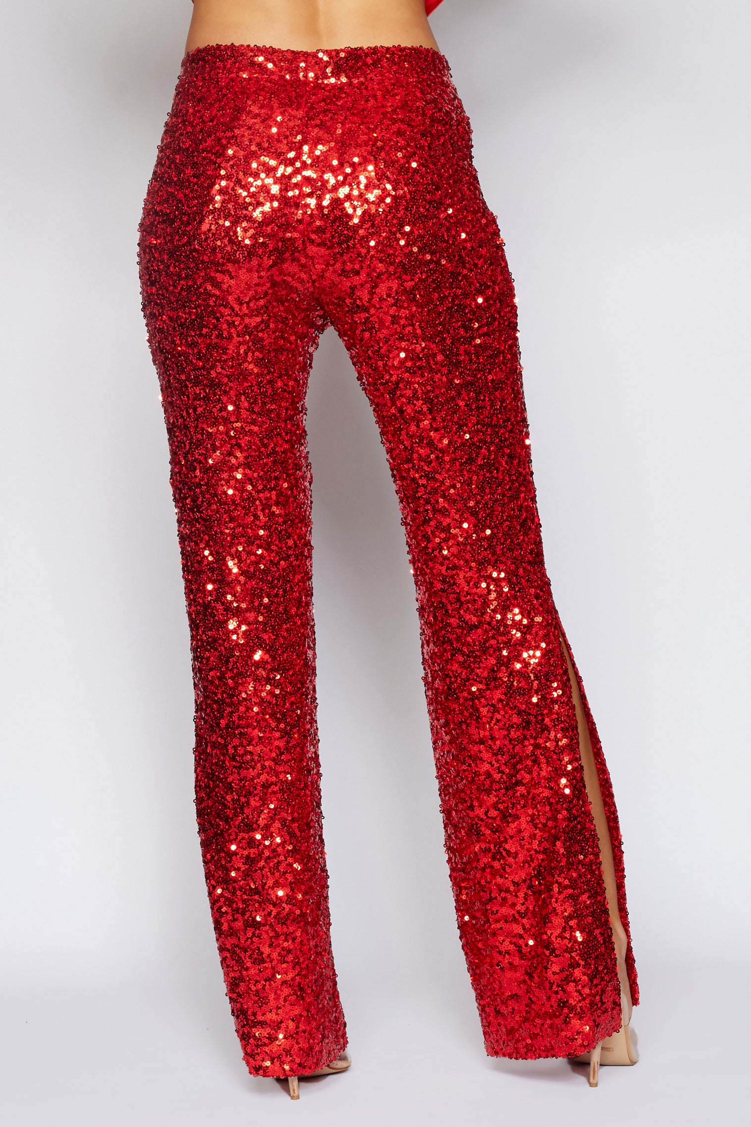 Red Sequin Tux Pant