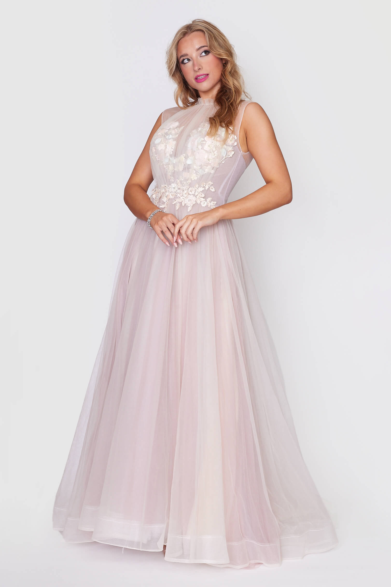 Champagne Nude Cocktail Gown