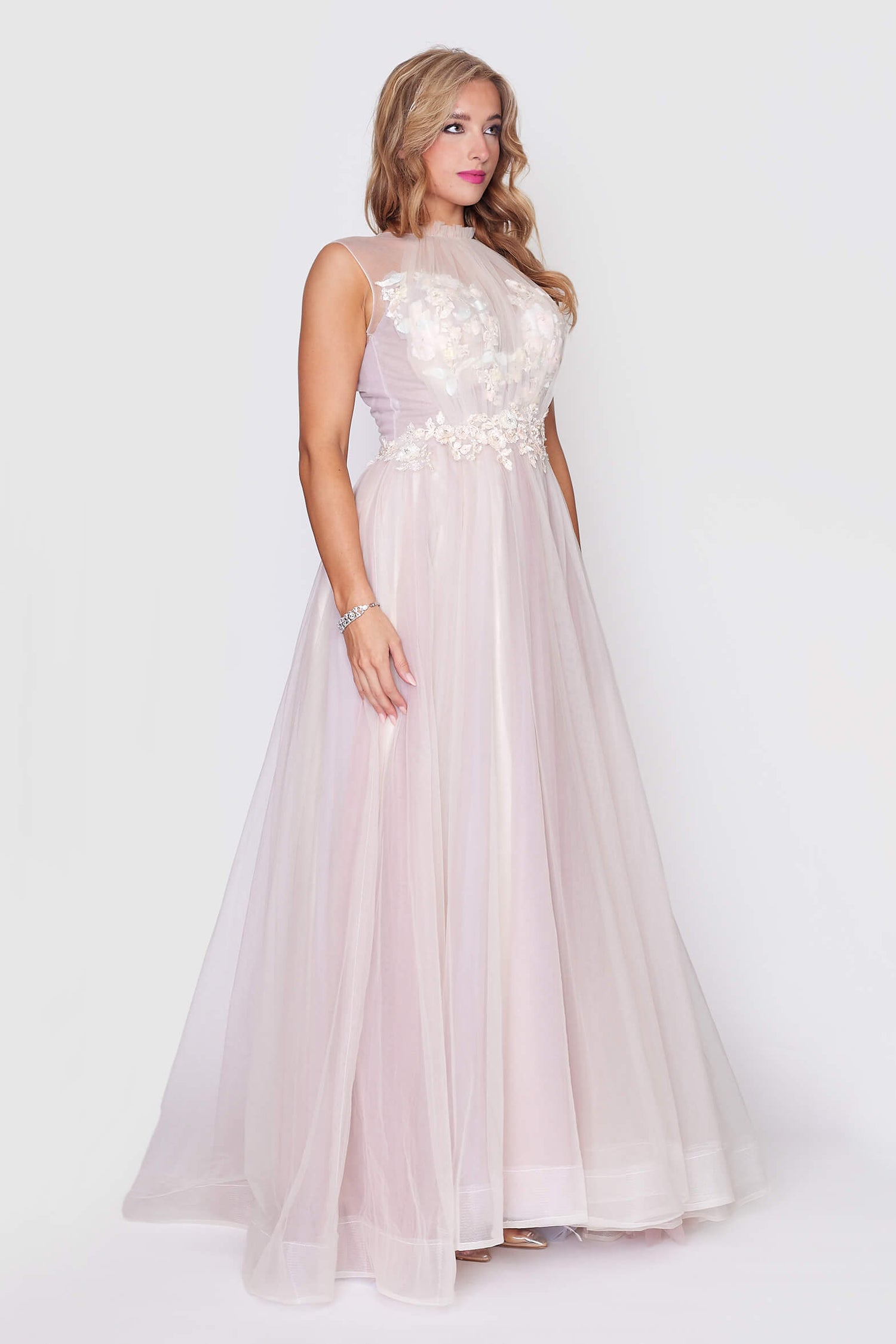 Champagne Nude Cocktail Gown