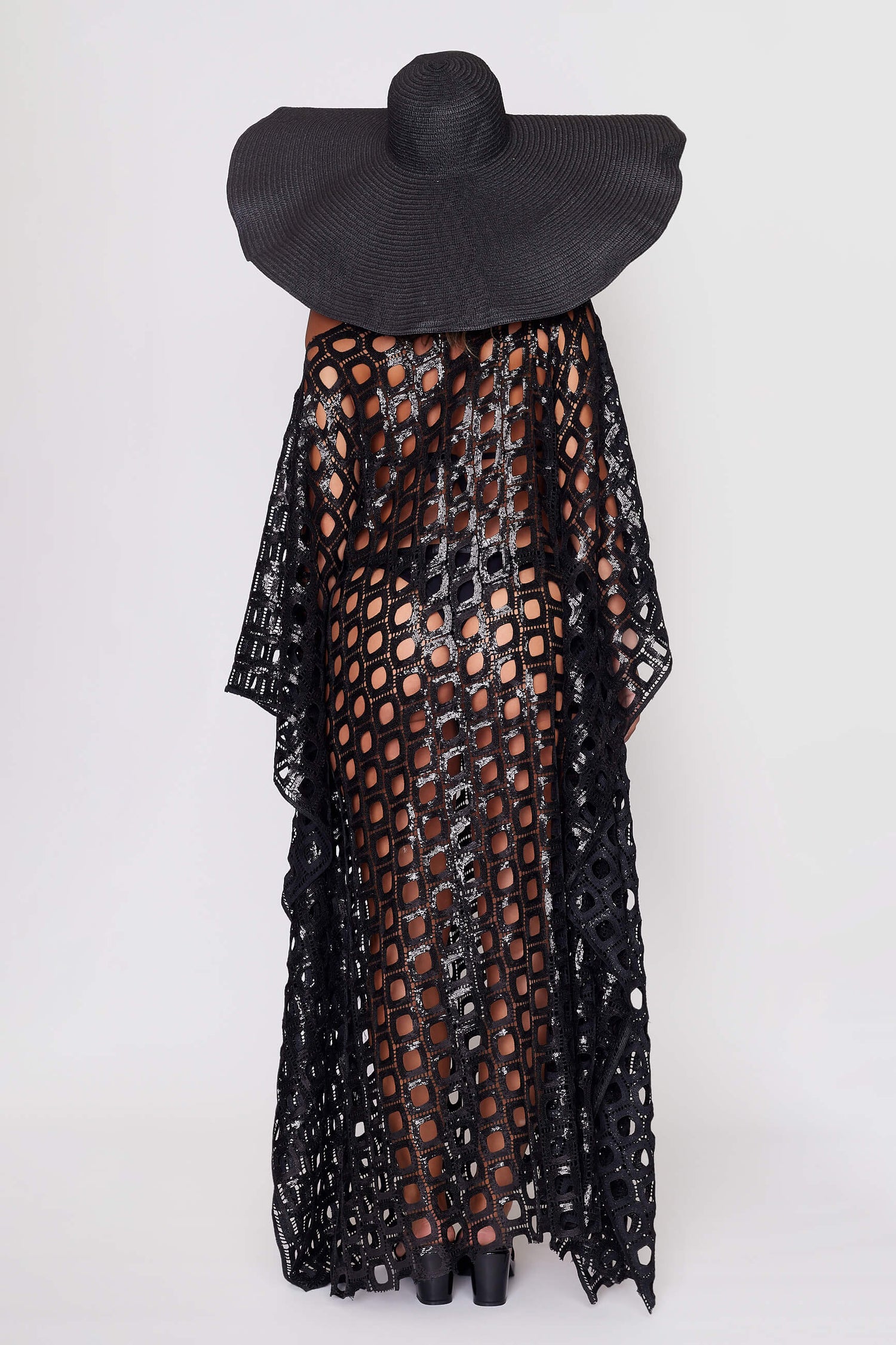 Black Sequin "Circle" Kaftan