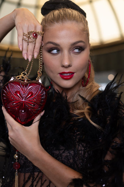 Red love-heart bag