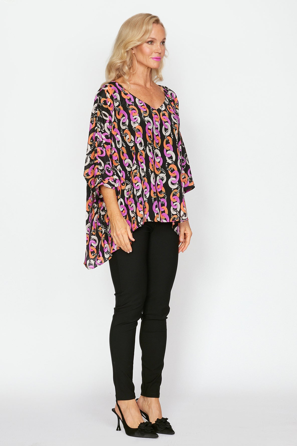 Chain Link Print Holiday Top