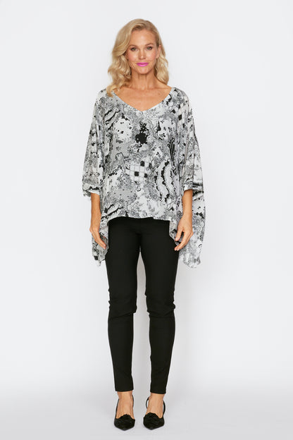 Geo Floral Holiday Top