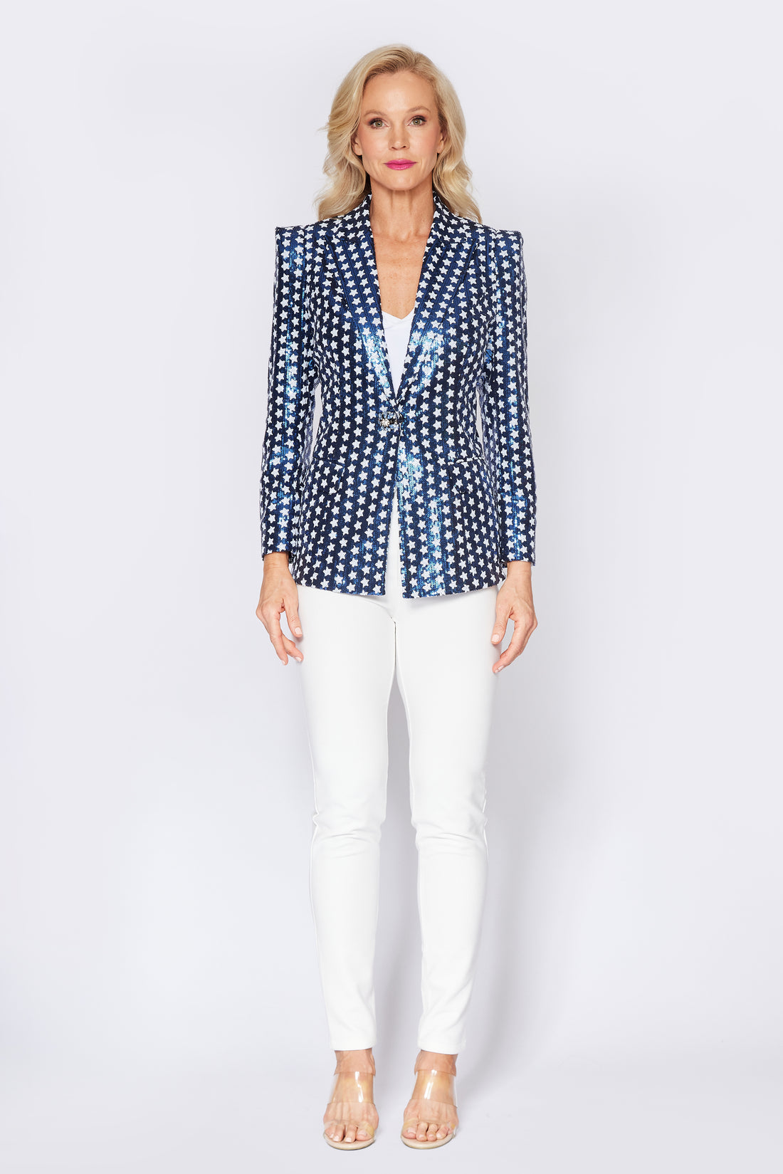 Navy and White Sequin Star Jacket - SOLD OUT