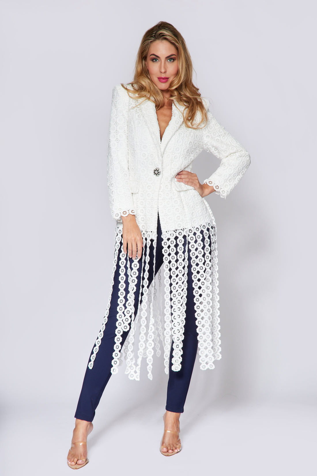 White Lace Fringe Jacket - SOLD OUT