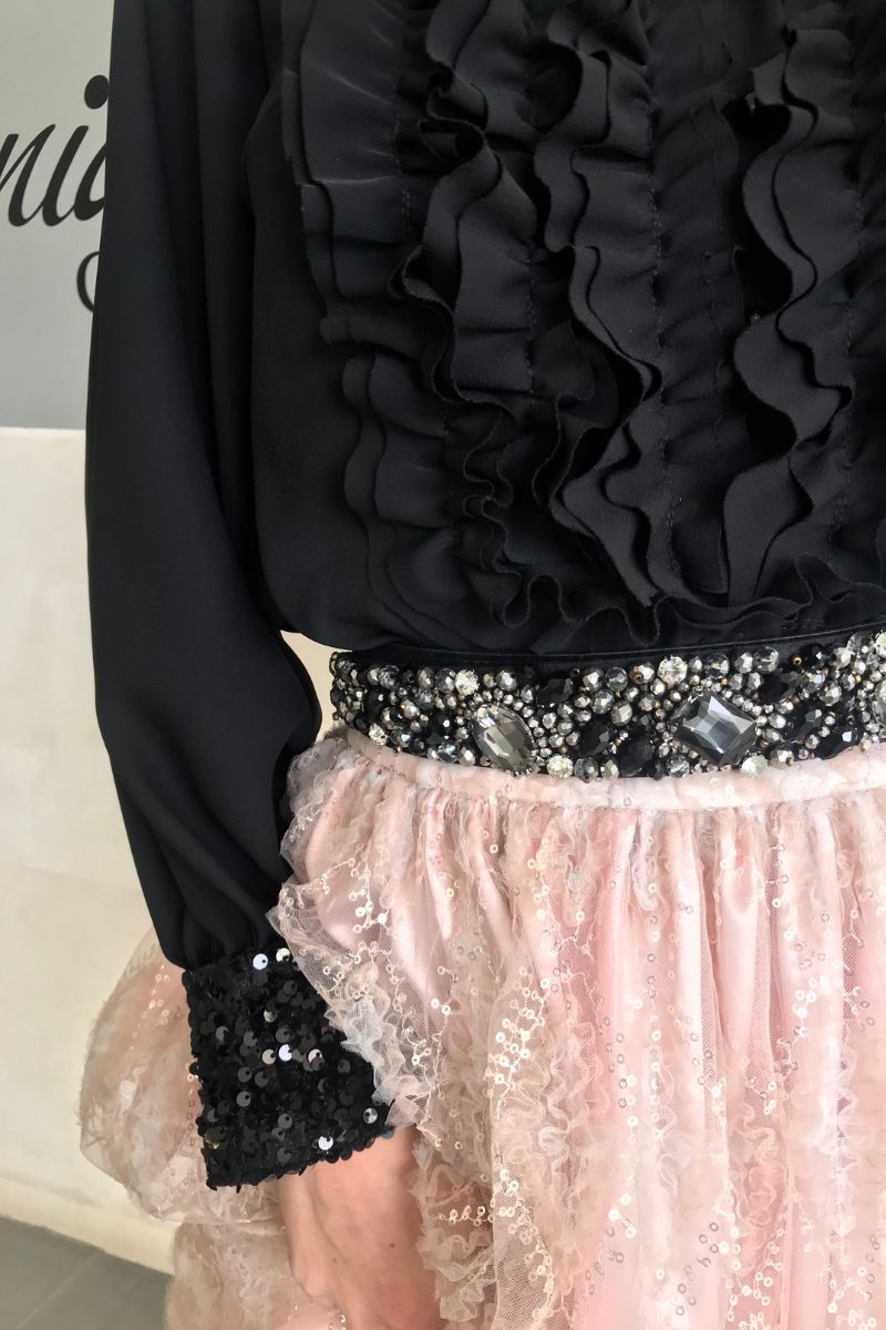 Sequin Georgette Skirt
