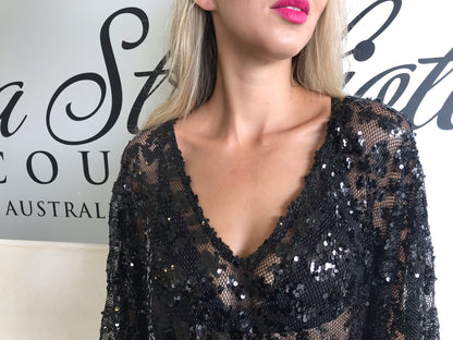 Iconic Black Lace Poncho