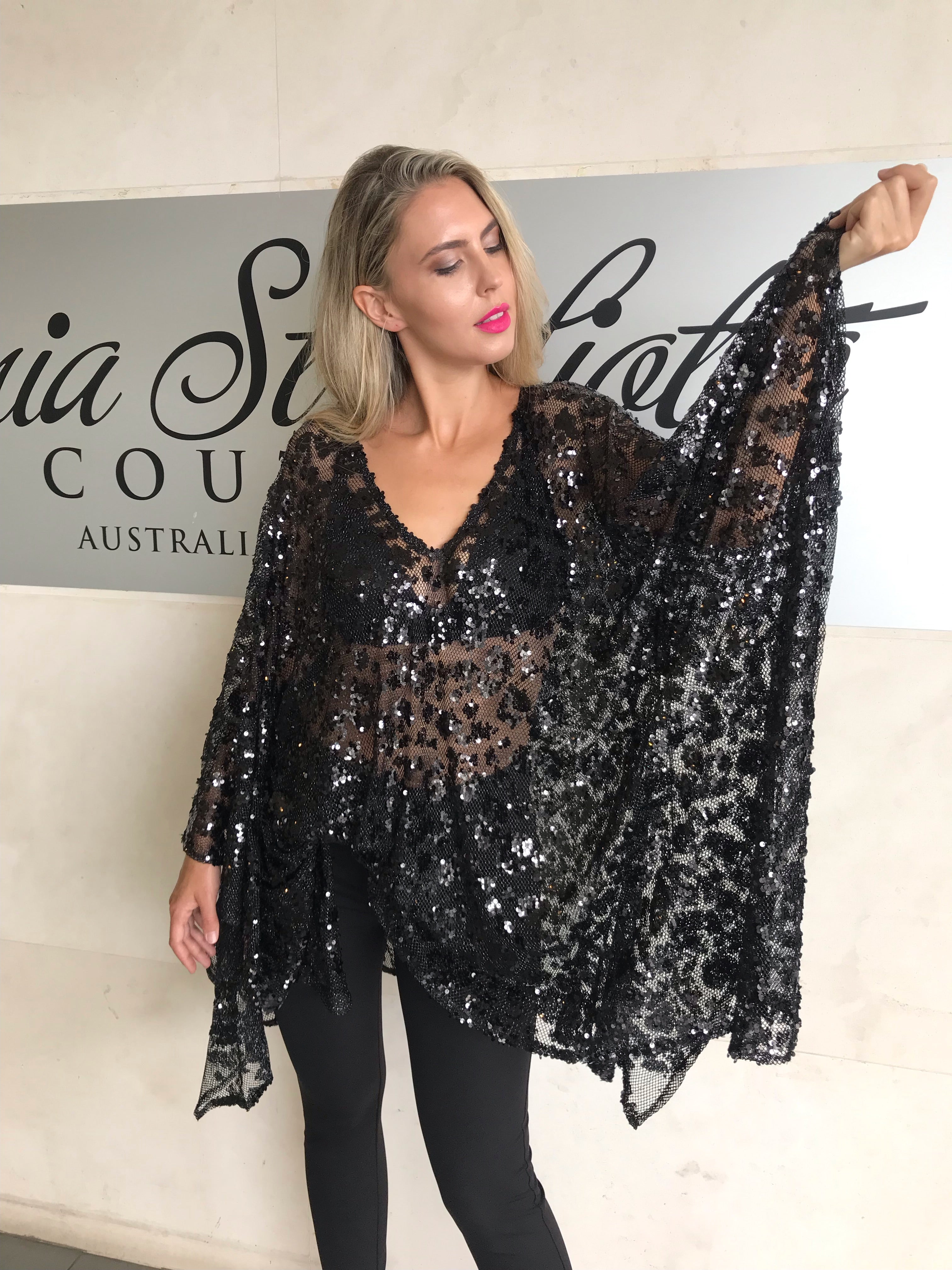 Iconic Black Lace Poncho